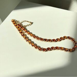 10k & orange sapphire necklace